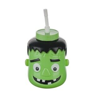 Frankenstein Sippy Cup Tumbler Screw-On Lid Straw Holiday Seasonal Party Favor